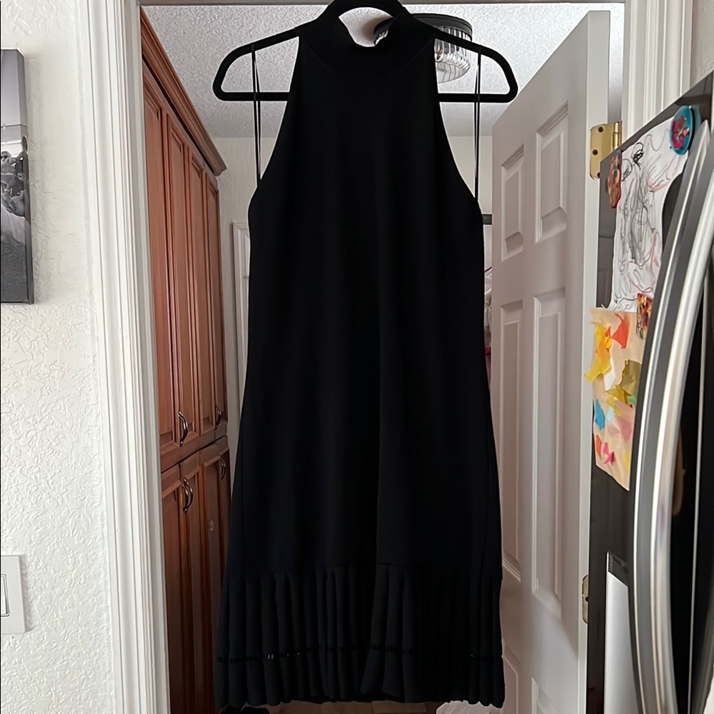 MICHAEL Michael Kors Black Halter Sheath Midi Dress